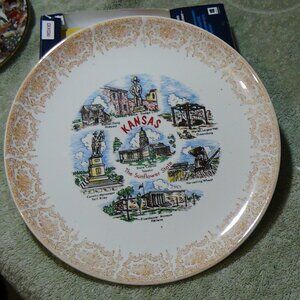 Kansas The Sunflower State Vintage Souvenir Collector Plate 9.5"